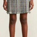 Anthropologie Tweed Multi-Color Fringe Skirt Size 4 Modern Royalty Preppy Photo 0