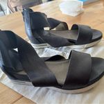 Eileen Fisher sport tumbled leather sneaker sandal size 7 silver grey Photo 2