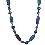 Vintage Perfectly Pastel Purple Natural Stone Beaded Necklace Toggle Clasp 27” Photo 4