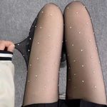 None Women’s Elegant Black Rhinestone Tights Photo 0