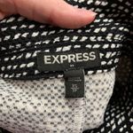 EXPRESS Moto Jacket Womens XS Black White Textured Knit Full Zip Asymmetrical Photo 3