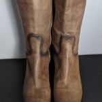 Arturo Chiang Women's 7 Tan Distressed Button Embellished Tall Riding Boots Photo 6