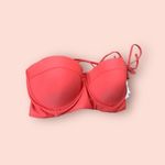 Ymi Nwt Womens size large strapless cupped pushup bright coral bikini top​​​…​ Photo 6