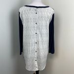 Jasmine & Juliana Navy Mixed Media Knit Sweater Polyester Blouse Top Large Blue Photo 3