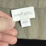 J. Jill Pure Jill Olive Green Linen Open Front Cardigan Coatigan Ruffle Size M Size M Photo 8