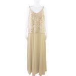 Vintage Alex Evenings floral embellishment‎ top beige/ brown dress, size 12 Photo 14