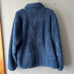 PINK - Victoria's Secret Victoria Secret PINK Blue Teddy/Sherpa 1/4 Zip Pullover Size Medium Photo 3