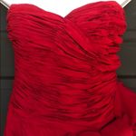 Marchesa Notte Silk‎ Strapless Dress Red Size 6 Photo 1