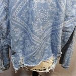 One 5 One  Denim Paisley Heavily Distressed Ripped Jean Jacket Size 2X NWT Photo 5