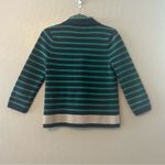 Banana Republic  navy blue and green striped nautical knit blazer size small Photo 10
