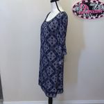 Tacera  blue patterned stretchy midi dress Photo 2