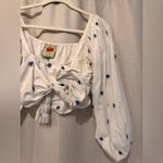 Farm Rio Blue Flowers Crop Top Size Small Photo 5