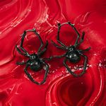 Exquisite Black Spider Design Dangle Earrings Retro Gothic Style Zinc‎ Alloy Photo 2