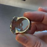 Large Chunky Black Obsidian Stone Ring. Size 8 Photo 4