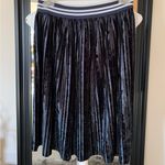 ZARA  Blue Velvet Pleated Skirt Photo 0