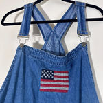 Vintage 90’s Agapo Embroidered American flag denim cropped overalls sizeXL Blue Size XL Photo 8