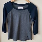 Abercrombie & Fitch  vintage Y2K Navy and Gray jersey tee shirt size small Photo 0