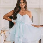 These Three Boutique Organza Tiered Ruffle Dress - Sky Blue ERAS TOUR OUTFIT Photo 0