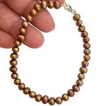 Sterling Silver 7.5” Tahitian Pearl  Bracelet Photo 0