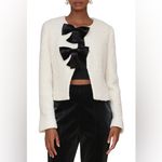 Avec Les Filles  Ivory Cream Black Bow Cardigan Blazer NWT Photo 2