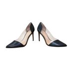 BCBGeneration Black Leather Lania Pointed Clear Stiletto Heels Size 8.5 Photo 9