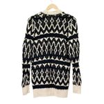 Lucky Brand  Diamond Fair Isle Long Boho Cardigan Black & Cream Womens Size Small Photo 3