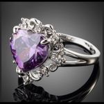 Swarovski Purple Heart Crystal Ring Photo 2