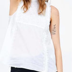 ZARA  White Eyelet Cotton Blouse with Beaded Hem Size S Photo 0