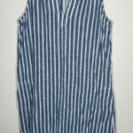 Beach Lunch Lounge Blue White Stripe Sleeveless Linen Cotton V‎ Neck Sz M Size M Photo 0