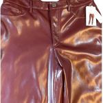 Joie NWT  Burgundy Faux Leather Pant - Size 6 Photo 4