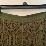 Vintage Passports Cotton Crocheted Boho Midi Long Elastic Waist Green Sz M Size M Photo 3