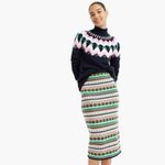 J.Crew Fair Isle Knit Wool Tube Skirt and Sweater Set in Navy Teak Size XXS Photo 7