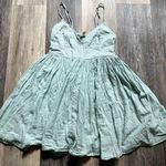 Aeropostale Embroidered Flowy Mint Mini Dress Medium Coquette Boho Skater‎ Y2K Retro Bella Photo 0