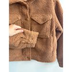 American Eagle NWOT Cropped Teddy Sherpa Jacket Brown Size XS Photo 5