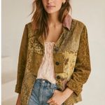 Vintage Boho Chic Patchwork Tapestry Work Coat Large Effortless Artsy Large Gold Photo 0