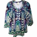 Anthropologie FIG & FLOWER Purple Floral Boho Blouse P Photo 0