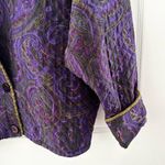 Linda Allard Ellen Tracy Purple Paisley Silk Quilted Vintage Rope Trim Jacket M Size M Photo 5