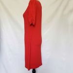 Banana Republic Factory Shift Dress Womens Size Small Red Short Sleeve Midi Photo 2