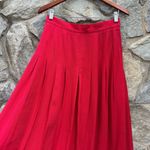 Vintage Long Pleated Red Midi Skirt Size 8 Photo 1