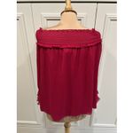 CeCe  Long Sleeve Smocked Off Shoulder Blouse Fuchsia Ruffle Peasant Fairy Boho Photo 3