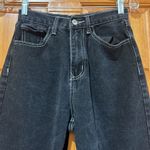 SheIn Black Denim Baggy Jeans White Stitching XS Photo 1