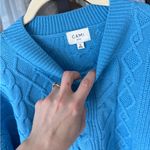 Cami NYC  merino wool sweater cable knit Davney electric blue mock balloon sleeve Photo 3