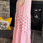 Pink Tie Neck Maxi Dress for Casual Resort Wear Size M Photo 6