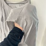 Frank & Eileen  Gray Large Assymetrical Hem Line Lightweight Long Sleeve Cotton Photo 4