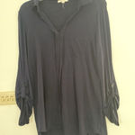 Pleione  navy blue long sleeve top size medium Photo 0