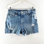 Old Navy  High-Rise Distressed O.G. Straight Ripped Cut-Off Jean Shorts Dahlia 10 Photo 2