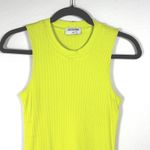 LNA Clothing Lime Green Double Layer Ribbed Knit Bodycon Sleeveless Dress Small Photo 1