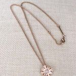 Kendra Scott Madison Rose Gold Necklace Pendant Square Charm Photo 0