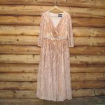 Mac Duggal  5509 SEQUINED WRAP OVER 3/4 SLEEVE GOWN Photo 4