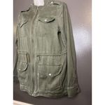 EXPRESS Jacket Womens XS Green Army Utility Field Zip Pockets Drawstring Waist Photo 2